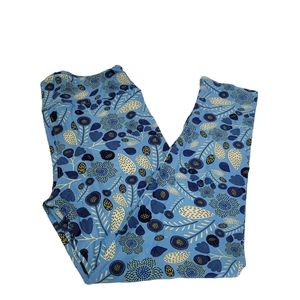 LuLaRoe Floral Blue Leggings TC